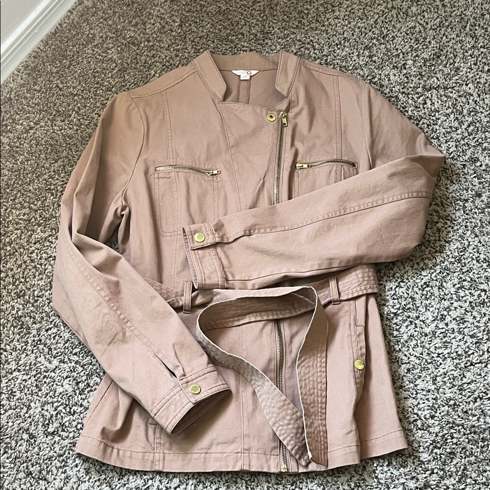 G by Guess Light Brown Utility Jacket with Belt